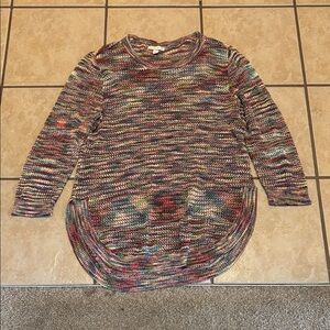 Multicolor Scoop Neck Knit Sweater